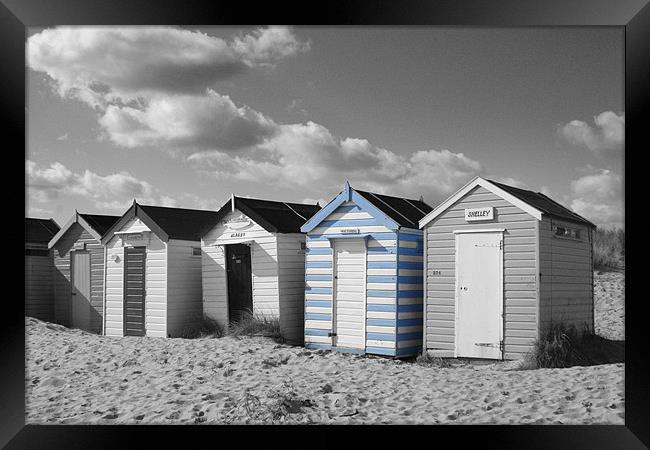 Beach Huts Framed Print by Stephen Hayes