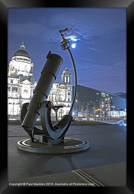 Telescope at the Pier Head Framed Print by Paul Madden