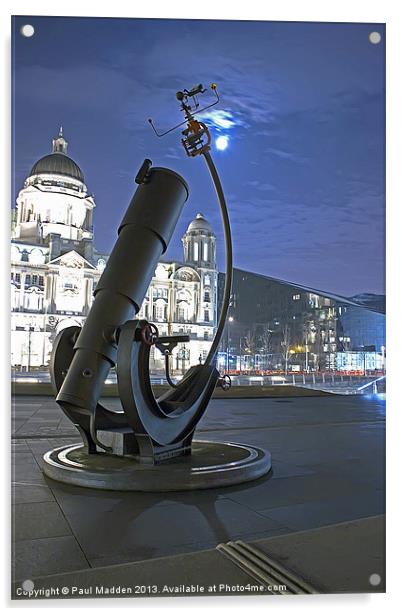 Telescope at the Pier Head Acrylic by Paul Madden