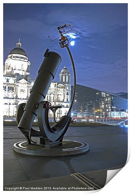 Telescope at the Pier Head Print by Paul Madden