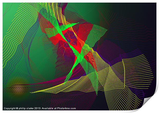 Abstract Lines of Colour Print by philip clarke