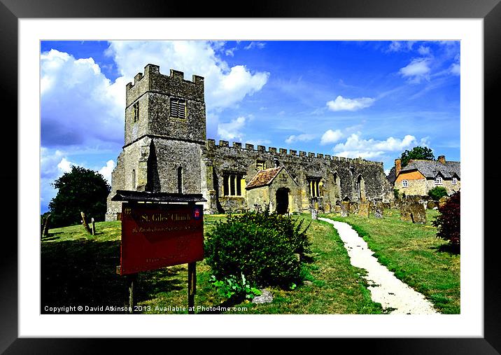 St Giles Church Chesterton Framed Mounted Print by David Atkinson