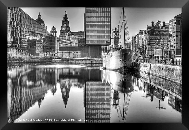 Canning Dock Black And White Framed Print by Paul Madden