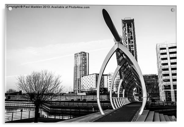 Princes Dock Bridge Liverpool Acrylic by Paul Madden