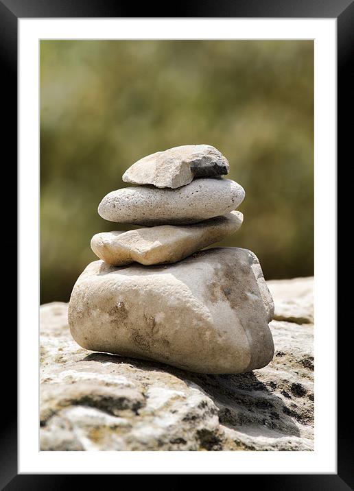Pebbles Tower Framed Mounted Print by Val Saxby LRPS