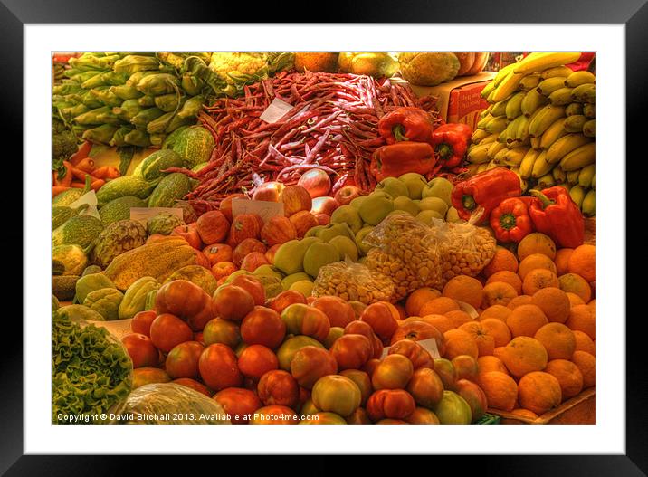 Fruit Stall Framed Mounted Print by David Birchall