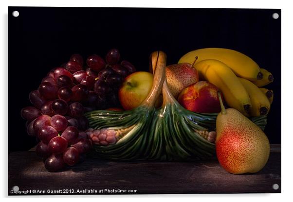 Fruit Still Life Acrylic by Ann Garrett