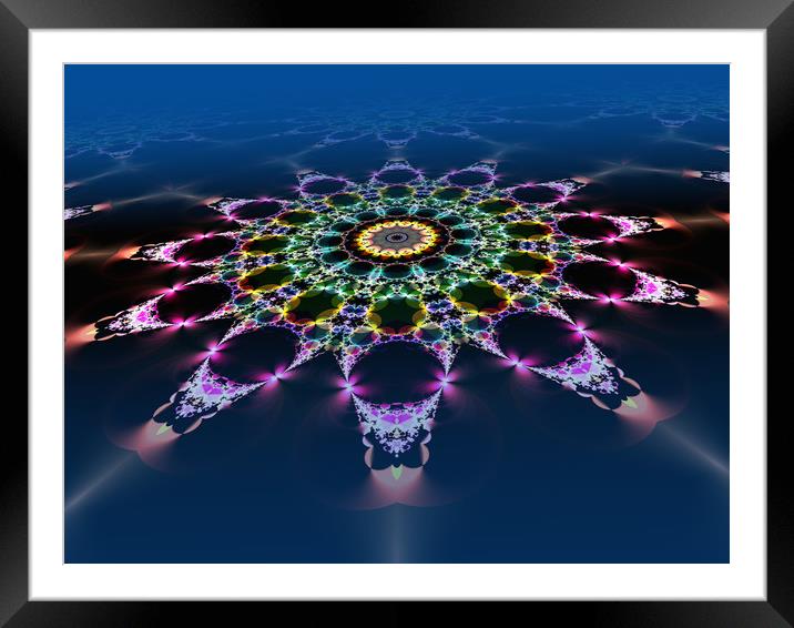 Flying Over A Fractal Framed Mounted Print by Hugh Fathers