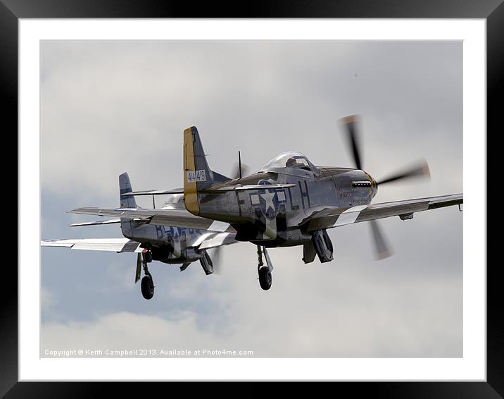 USAF P-51 Mustang Scramble Framed Mounted Print by Keith Campbell