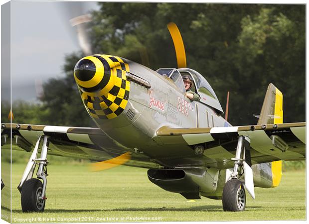 P-51 Mustang Canvas Print by Keith Campbell