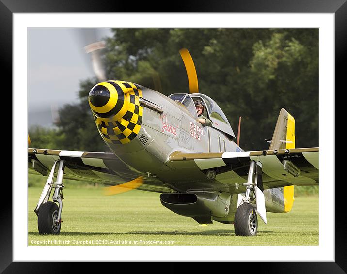 P-51 Mustang Framed Mounted Print by Keith Campbell