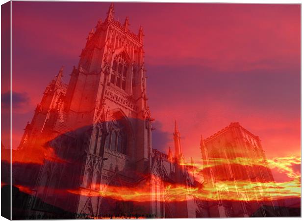 York minster and fire Canvas Print by Robert Gipson