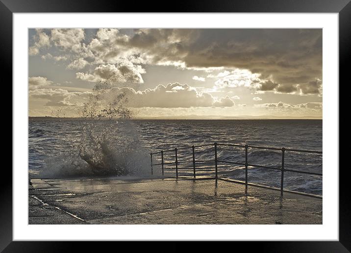Crosby Beach Wave Splash Framed Mounted Print by Phillip Orr
