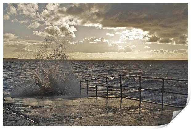 Crosby Beach Wave Splash Print by Phillip Orr