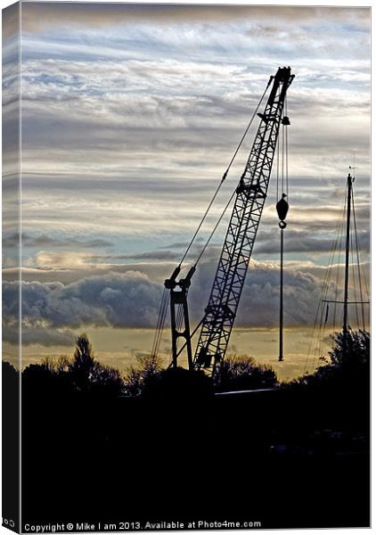 Crane Silhouette Canvas Print by Thanet Photos