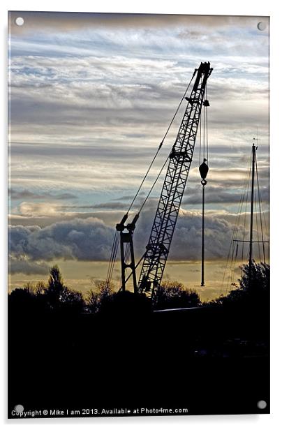 Crane Silhouette Acrylic by Thanet Photos