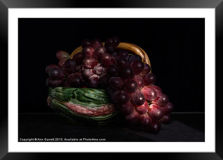 Grapes 2 Framed Mounted Print by Ann Garrett