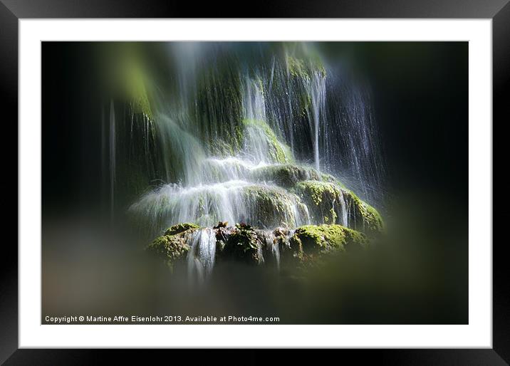 Waterfall Framed Mounted Print by Martine Affre Eisenlohr