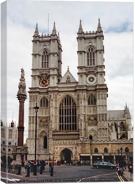 West front of Westminster Abbey Canvas Print by Carole-Anne Fooks