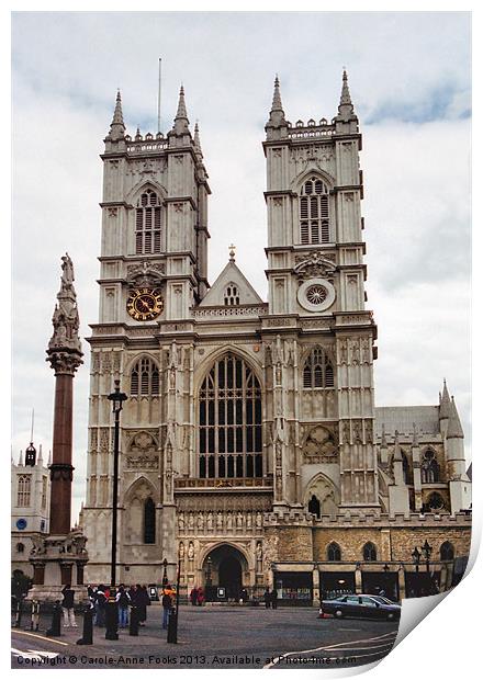 West front of Westminster Abbey Print by Carole-Anne Fooks