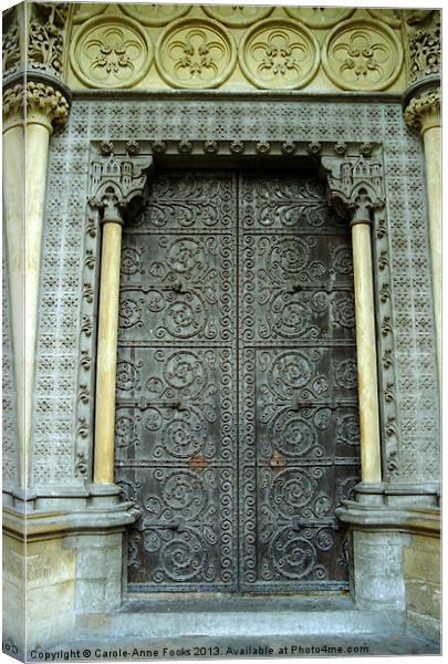 Great Bronze Doors Westminster Abbey Canvas Print by Carole-Anne Fooks
