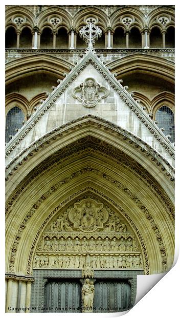 Doorway Detail Westminster Abbey Print by Carole-Anne Fooks