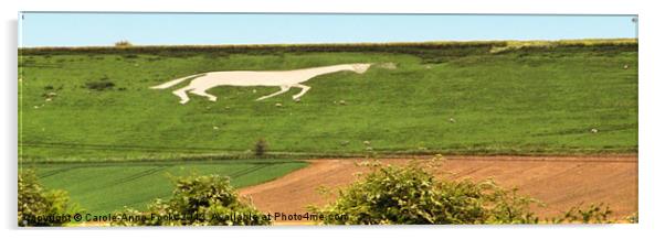 White horse at Devizes Acrylic by Carole-Anne Fooks
