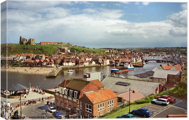Whitby Holiday Town Canvas Print by Carole-Anne Fooks