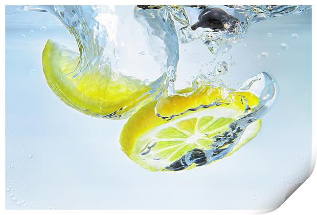 lemon splash Print by Silvio Schoisswohl