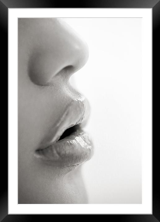 sensual lips Framed Mounted Print by Silvio Schoisswohl