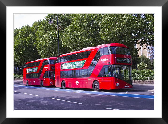 New London Red Bus Framed Mounted Print by David French