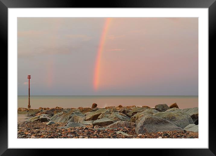 Rainbow out at Sea Framed Mounted Print by Sarah Couzens