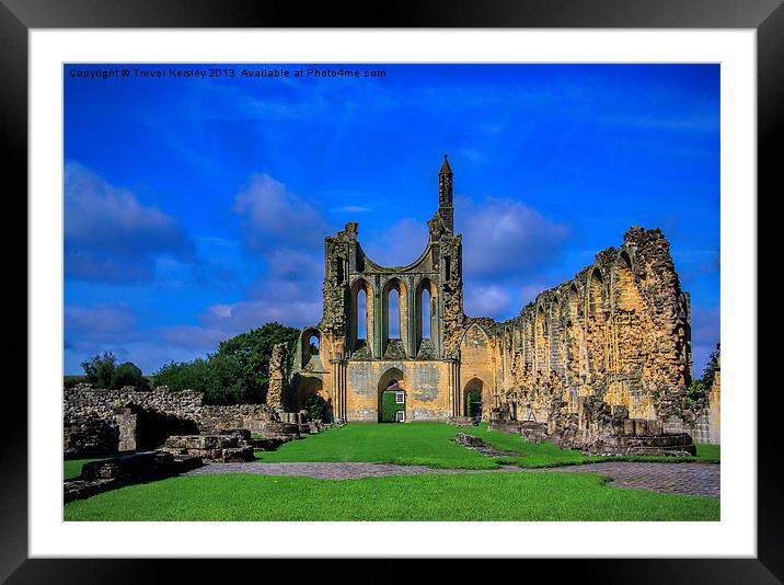 Byland Abbey Ruins Framed Mounted Print by Trevor Kersley RIP