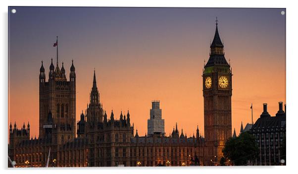 Westminster at Sunset Acrylic by Dean Messenger