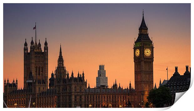 Westminster at Sunset Print by Dean Messenger