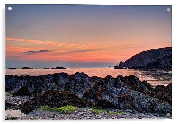 Bristol Channel Sunrise Acrylic by Dave Wilkinson North Devon Ph