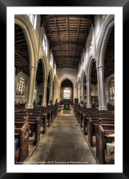 St Neots Church Framed Mounted Print by Perry Johnson