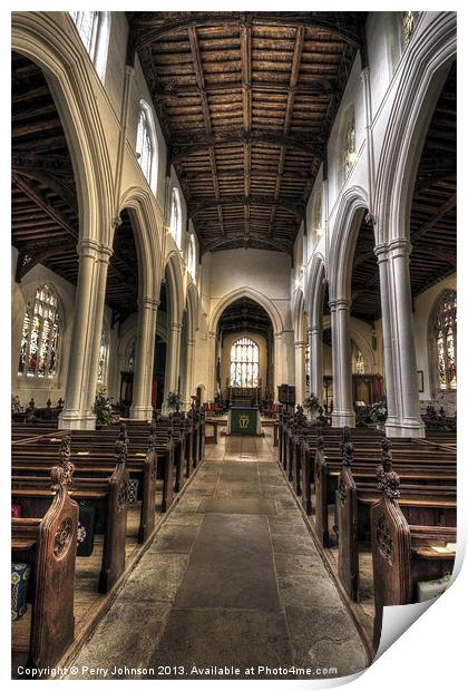 St Neots Church Print by Perry Johnson