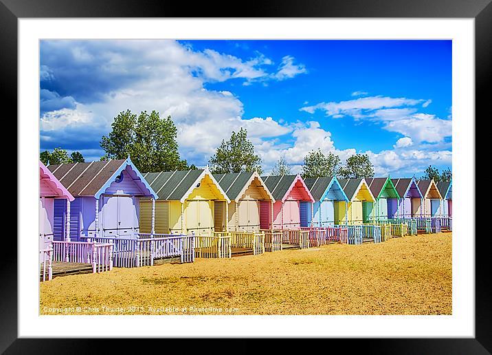 Pastel Beach Huts Framed Mounted Print by Chris Thaxter