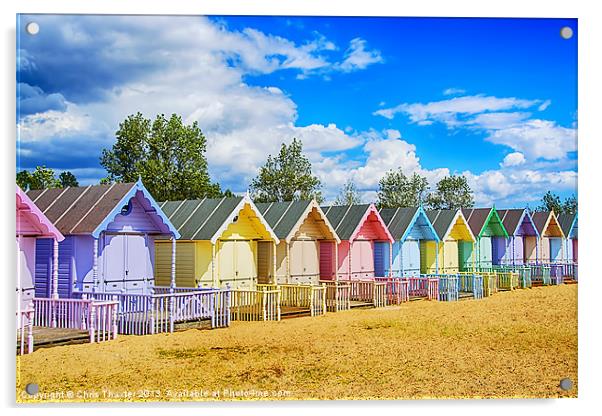 Pastel Beach Huts Acrylic by Chris Thaxter