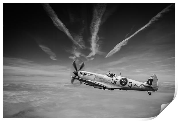 Spitfire Climbing to Intercept Print by P H