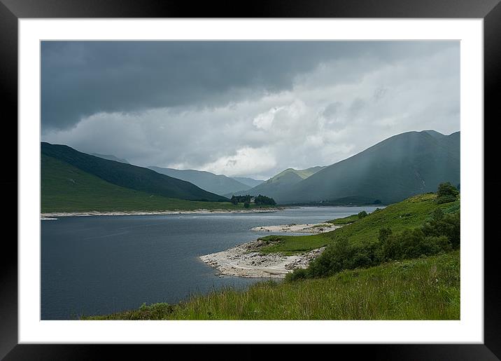 Loch Cluanie In Rain Framed Mounted Print by Jacqi Elmslie