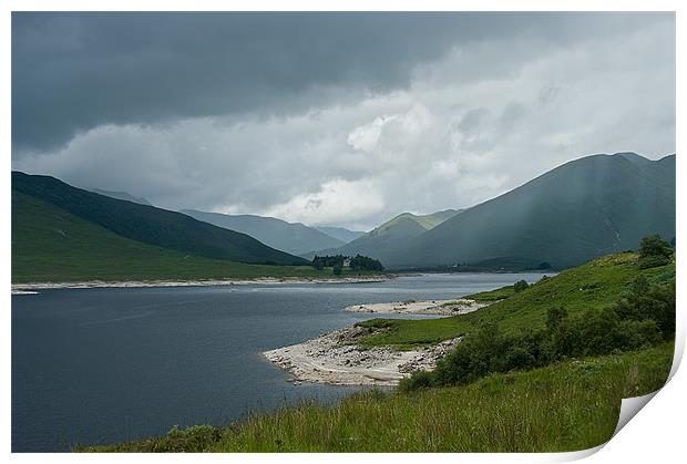 Loch Cluanie In Rain Print by Jacqi Elmslie