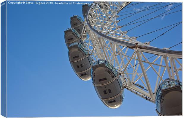 Looking up at the London Eye Canvas Print by Steve Hughes