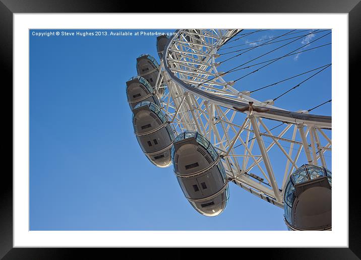Looking up at the London Eye Framed Mounted Print by Steve Hughes