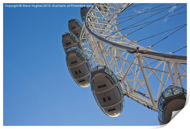 Looking up at the London Eye Print by Steve Hughes