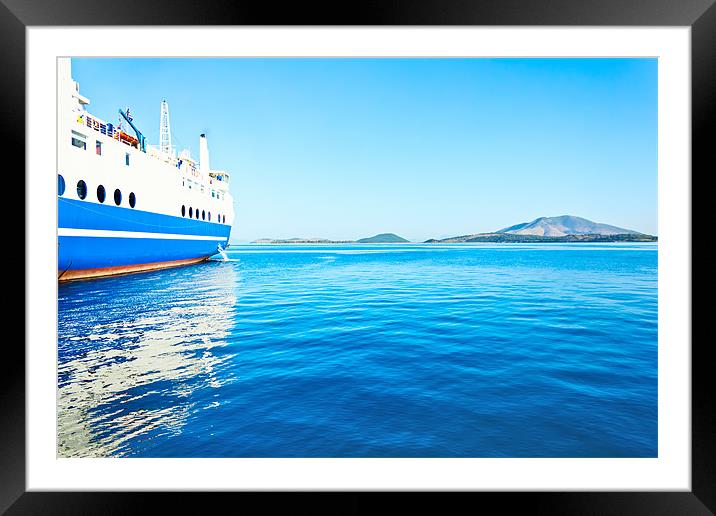 ferry boat Framed Mounted Print by Dragomir Nikolov