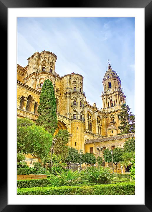 Malaga Cathedral in Andalusia Framed Mounted Print by Dragomir Nikolov