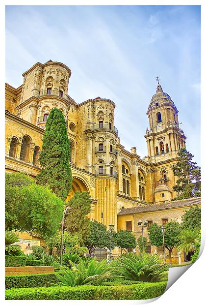 Malaga Cathedral in Andalusia Print by Dragomir Nikolov