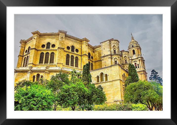 Malaga Cathedral in Andalusia Framed Mounted Print by Dragomir Nikolov